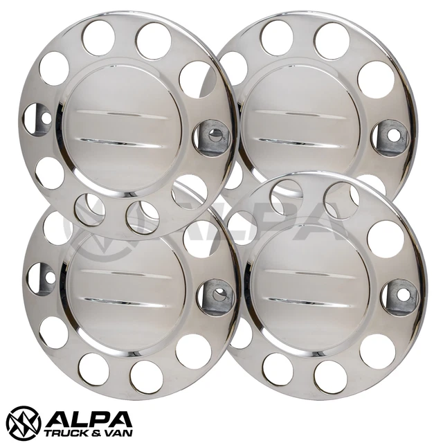 4 X TRUCK Wheel Trims 22.5" Front Polished Stainless Steel Scania Volvo DAF Merc £120.00