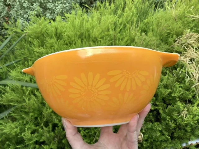 Vintage Pyrex Orange Sunflower Cinderella Bowl 1.5Q