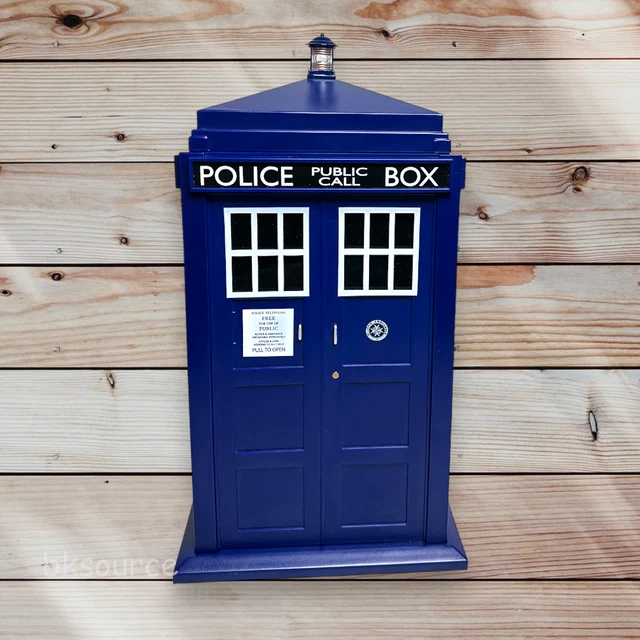 2004 ZEON Doctor Who Plastic Light/Sound Tardis Police Call Box Cookie Jar WORKS