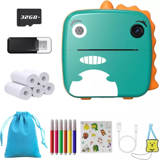 Kids Camera for Girls Boys, Instant Camera for Kids with Print Paper, 1080P HD D