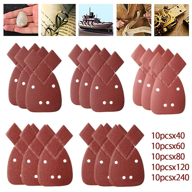 Levigatura Carta Abrasiva Mouse Fogli 40-240 Grit 50pcs Orbitale Pratico Premium