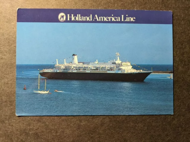 Passenger Ship NEW AMSTERDAM, HOLLAND AMERICA line Naval Cover unused postcard