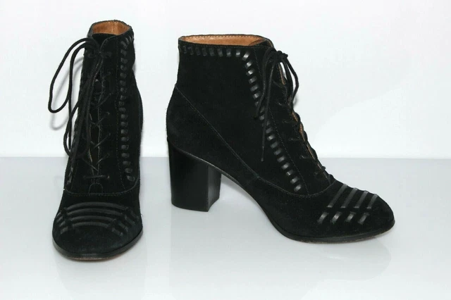 ANDRE STUDIO Bottines Lacets Retro Daim Noir T 39 Très bon état