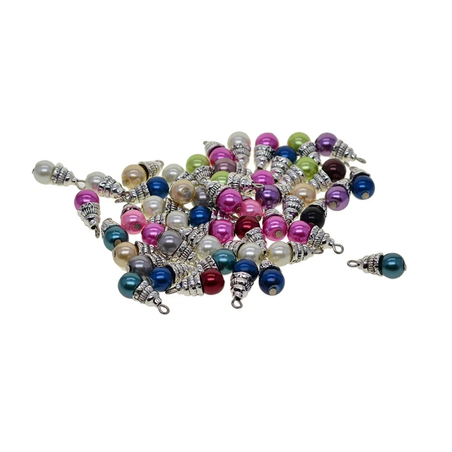 50 Stücke Glas Perle Charms Anhänger Schlüssel Anhänger Schmuckanhänger