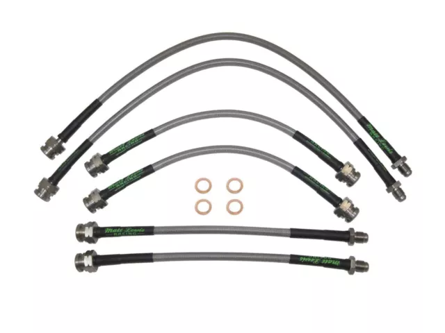 Peugeot 205 1.9 Gti Tressé Acier Inoxydable Durite Flexible Frein Tubes Kit Om