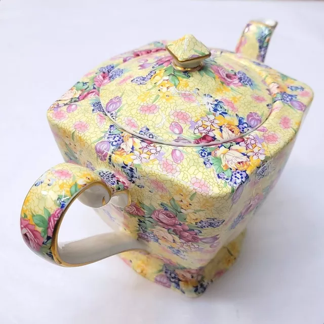 Royal Winton England Grimwades Welbeck Chintz Square Teapot 1995