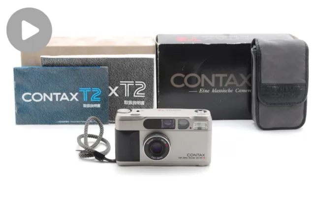 [N MINT in Box] Contax T2 Titan silver 35mm Point & Shoot Film Camera From JAPAN
