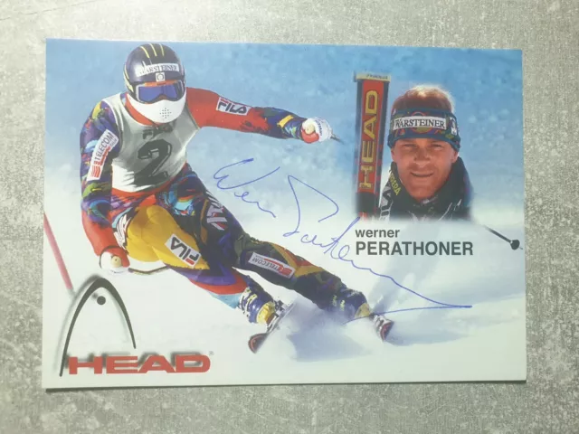 AK m.Orig.AG Werner Perathoner ITA Ski alpin 3.WC 95 - Super G Rarität!