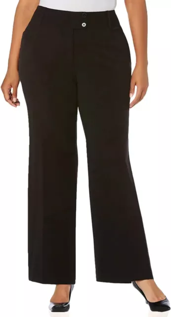 Rafaella Women's Plus Size Curvy Fit Gabardine Bootcut Dress Pants 16-22