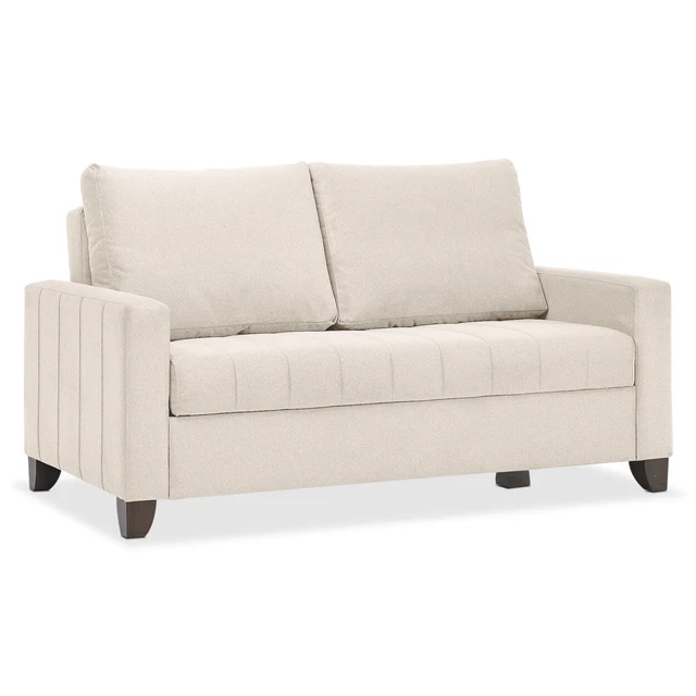 Divano letto 3 posti in tessuto verde salvia con gambe in legno - Tayler