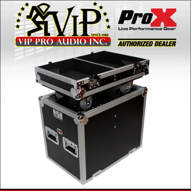 ProX X-RCF-TT25-AX2W Fits 2x RCF TT 25-A II Speaker Flight Case With 4" Wheels.