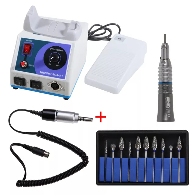 Dental Marathon Micromotor 35K rpm N7 Contra Angle Straight Handpiece Burs Lab