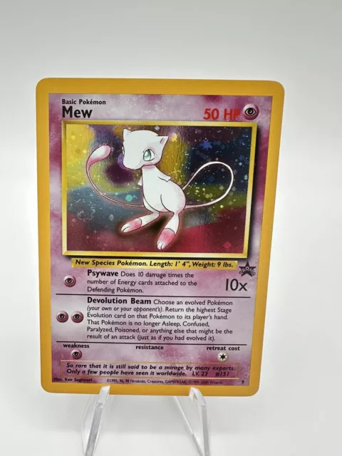 Swirl Pokemon Card - Mew WoTC Black Star Promo #9 HOLO LP/NM Vintage 🌀 🌀🌀