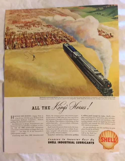 Shell Industrial Lubricants Kings Horses 1940s(?) Magazine Advertisment