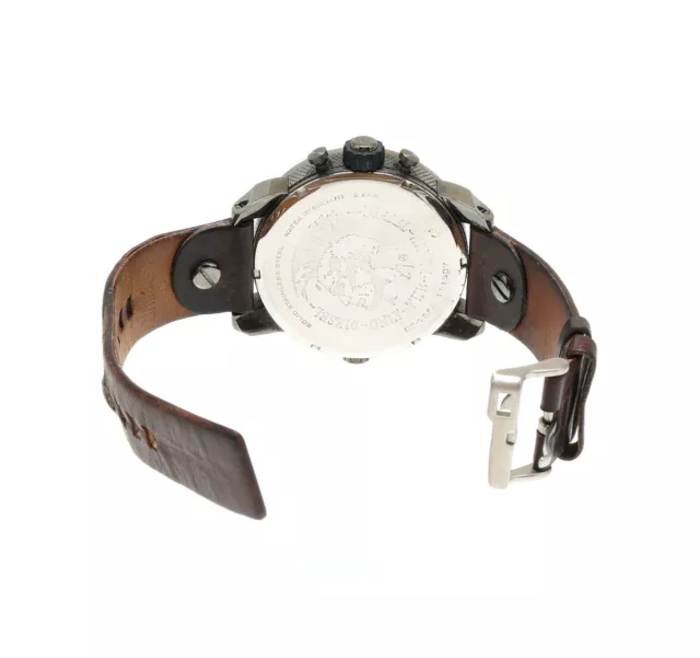 Diesel Men's Little Daddy 61mm Gunmetal Brown Leather Watch 3171 3