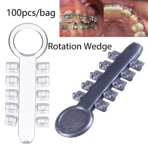 200PCS DENTAL ORTHO Rotation Wedges Teeth Whitening High Elastic Rubber ...