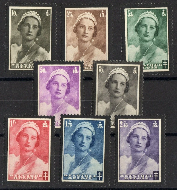 BELGIQUE: SERIE COMPLETE DE 8 TIMBRES NEUF** N°411/418 Cote: 24,40€