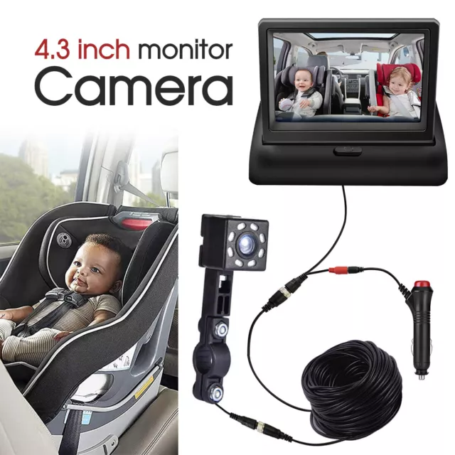 Baby Car Camera Monitor Safety Car Seat Mirror 4.3 Inch Folding Display  Screen 