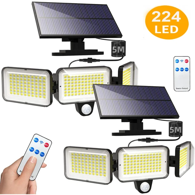 Solarlampen für Außen Garten 224 LED Solarleuchte mit Bewegungsmelder 4 Modi DHL