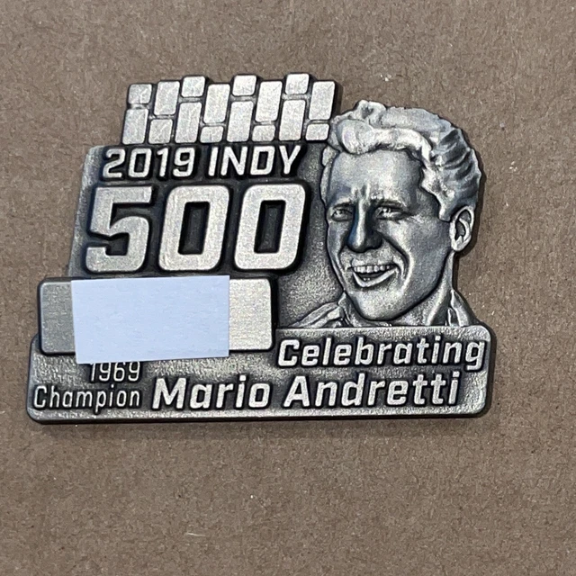 2019 Indianapolis Indy 500 103RD  Silver Pit Badge Celebrating Mario Andretti