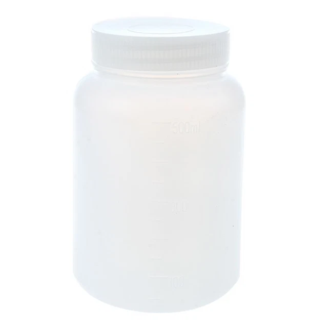 Laboratory Storage Case White Plastic Widemouth Bottle 500mL X5Y4