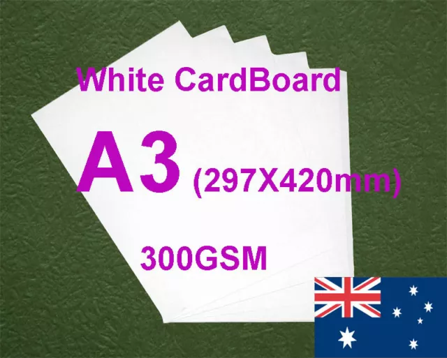 120 X A3 White Card Board Cards 300GSM All Wood Pulp Made