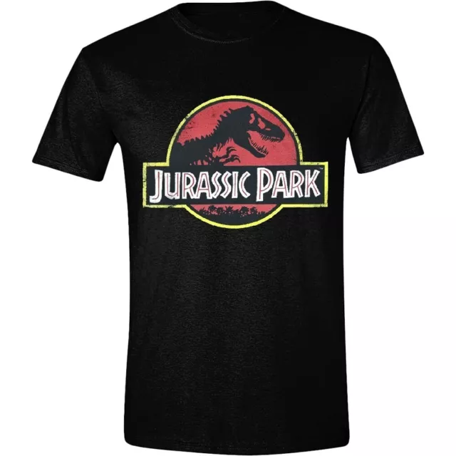 T-shirt Jurassic Park Distressed T-Rex classic Logo maglia Uomo ufficiale