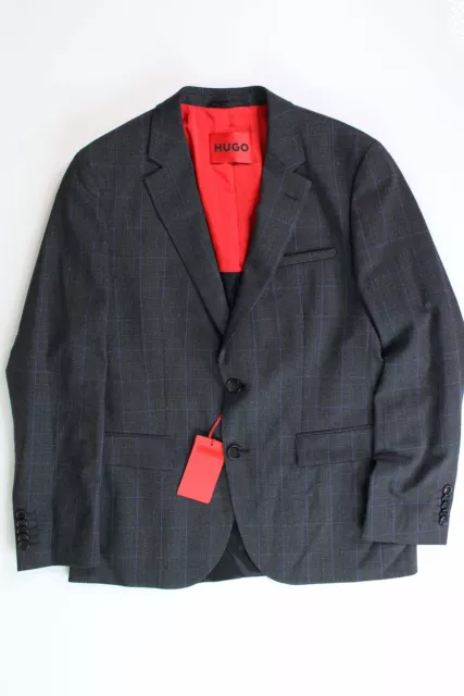 HUGO BOSS Men's Suit Jacket 36R Charcoal Plaid Modern Fit Wool