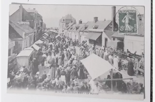 carte postale ancienne CAYEUX SUR MER – Le Marché