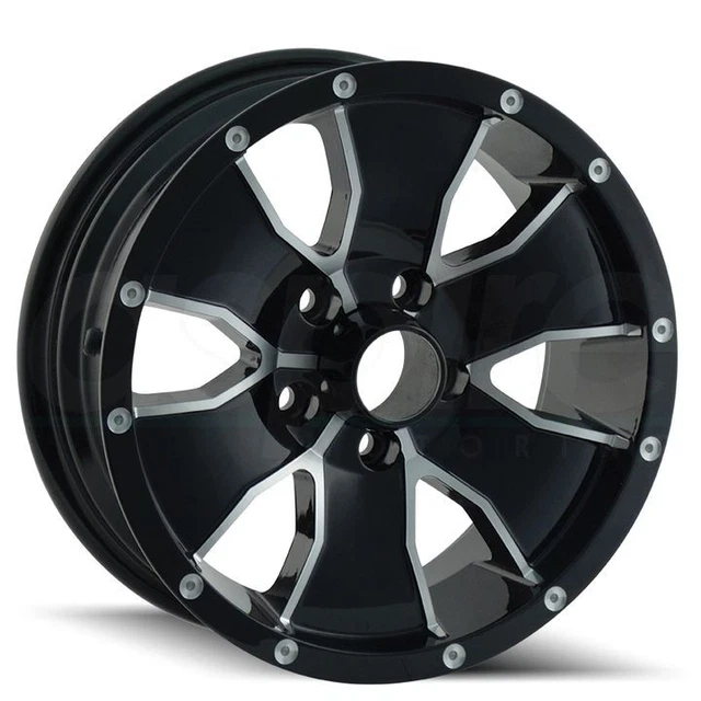 15x6 Black Machined Wheels Trailer Wheels 14 5x114.3 0 (Set of 4)  83.82