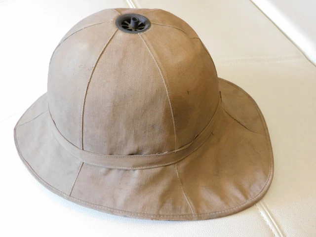 Afrika Tropen Helm Beige Leinen altersgemäßer Zustand  1-2WK Deutsches Reich