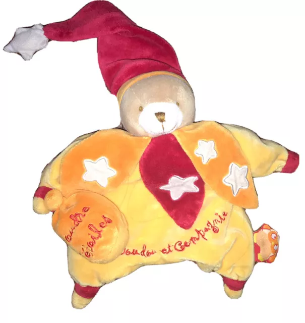 Ours Marionnette Jaune Orange Poussière D’étoiles DOUDOU ET COMPAGNIE BE !