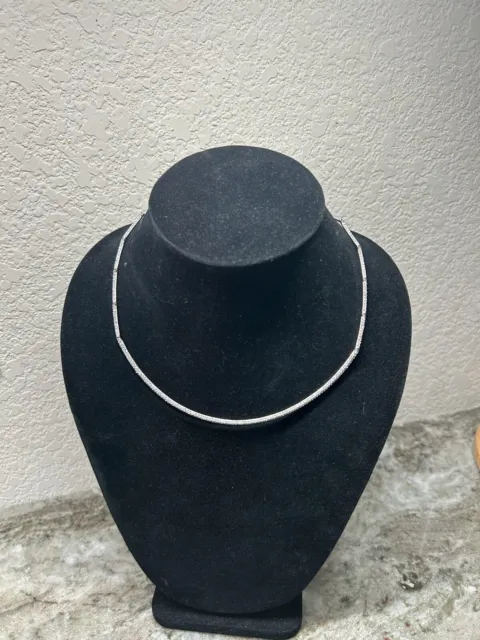 Nadri Collar Style Necklace Silver Tone