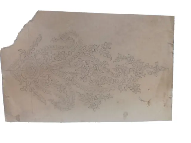 Design Textile floral handmade design on aged sheet collectible piece of artwork