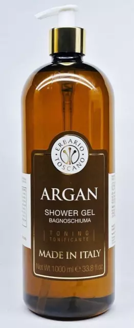 Gel De Ducha Erbario Toscano Argán Tonificado Tamaño Jumbo 33,8 Oz Hecho En Italia