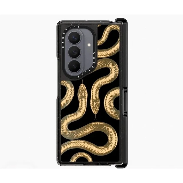 CASETIFY GOLD KINGSNAKE Impact Magnetic Case Samsung Galaxy Z