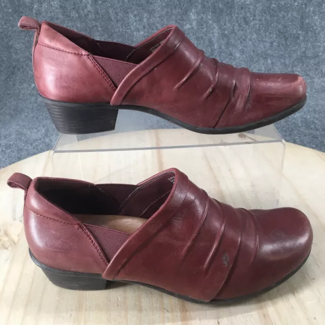 Earth Shoes Womens 8 B Sage Casual Slip On Loafer Burgundy Leather Low Heels