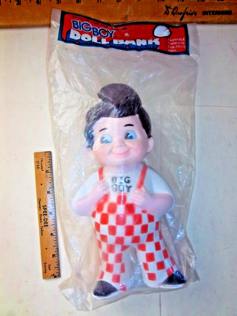Vintage 1973 Bob's Big Boy Vinyl Toy Coin Bank Doll Restaurants Sealed NOS