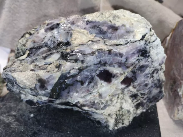 12.7LB PURPLE Amethyst Sage Plume Agate LARGE Rough Cut Face #352