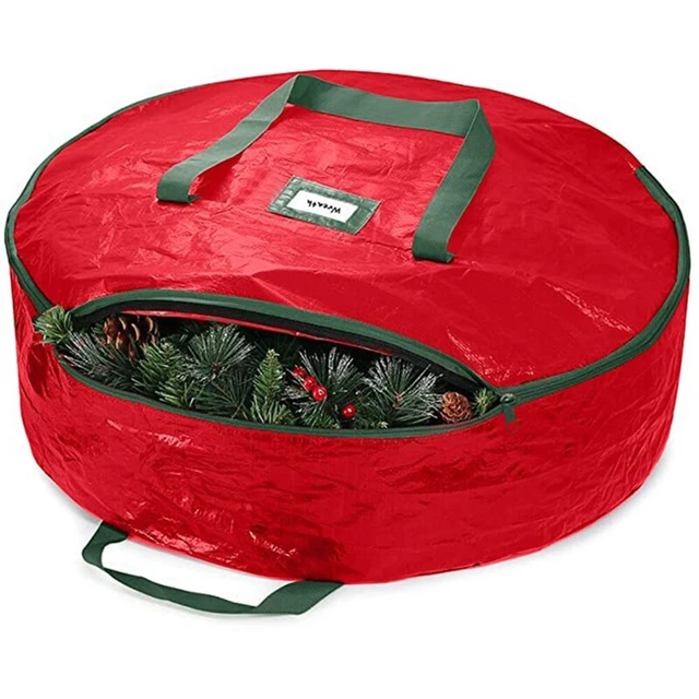 Nuova Borsa Corona di Natale Borsa Tote Decorazioni Artificiali Verde Vacanza