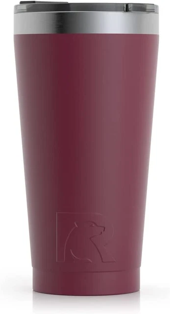 RTIC Pint 16 oz Insulated Tumbler Stainless Steel Metal Coffee, Frozen Maroon 9