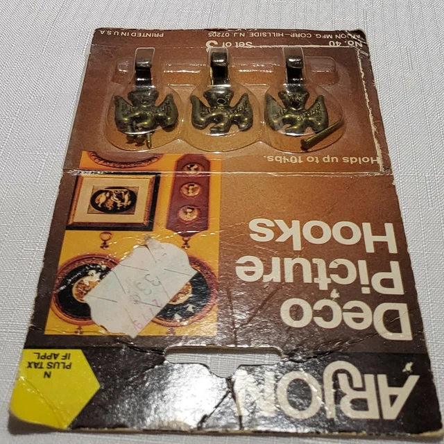 Vintage Arjon Decorative 3pk Eagle Hooks For Hanging Pictures 60’s 70’s USA 4