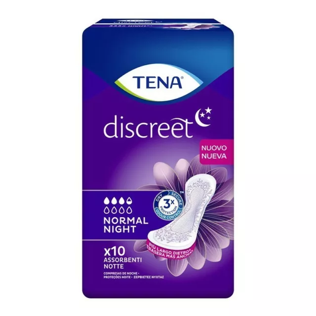 TENA Discreet Normal Night - 10 assorbenti notte per perdite urinarie