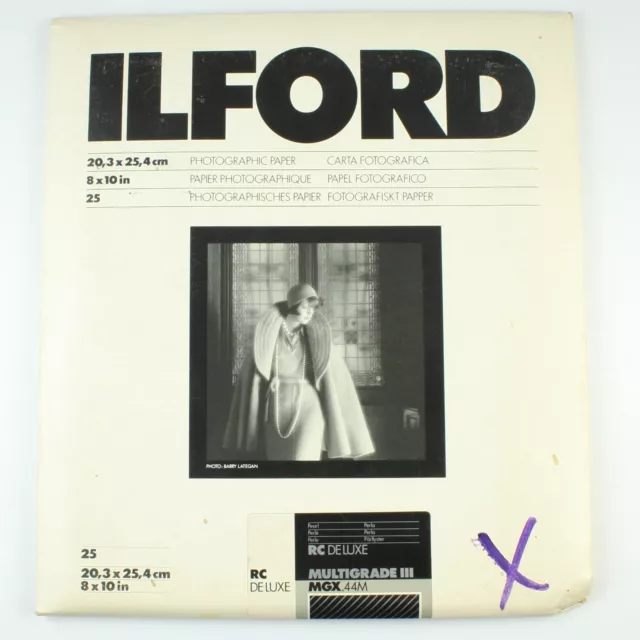 Ilford Multigrade III RC De Lux Pearl - 8" x 10" Sealed 25 Sheets - B&W Paper