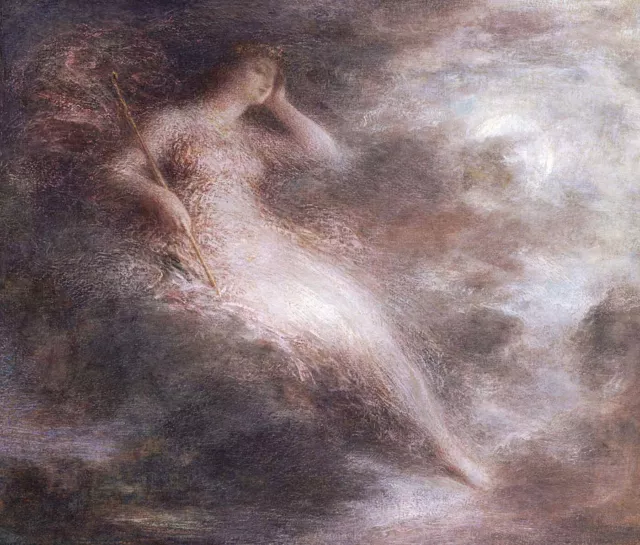 Henri Fantin-Latour "Queen Of The Night" french impressionist Brown Artwork