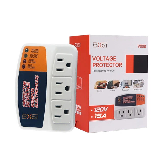 Three Outlet Plug in Voltage Protector for Home Protects Against High an...