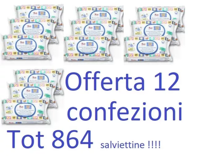 Salviettine-TRUDI Per il Cambio - 12 confezioni da 72 salviette Trudi Offerta !!