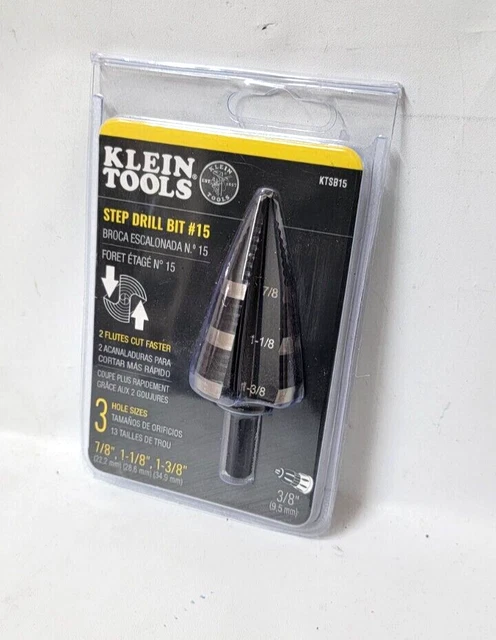 NEW Klein Tools KTSB15 7/8", 1-1/8" for 1-3/8" Step Drill Bit  Fast Shipping!!! 3