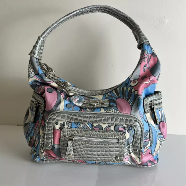 kathy van zeeland Brown/metallic Trim purse shoulder bag Small Charms  Keychain | eBay