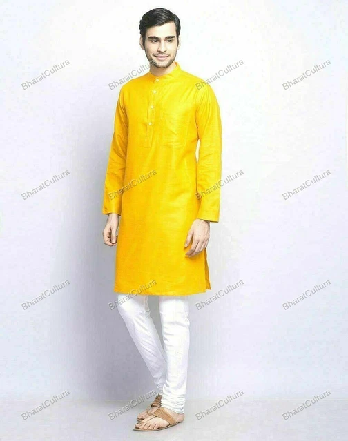 Mens Kurta Hippie Indian Kurta Solid Plain Full Sleeves Casual T Shirt Mens Kurt